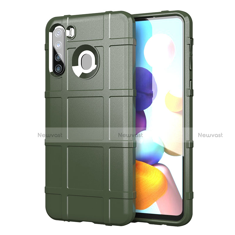 Ultra-thin Silicone Gel Soft Case 360 Degrees Cover for Samsung Galaxy A21 Army green