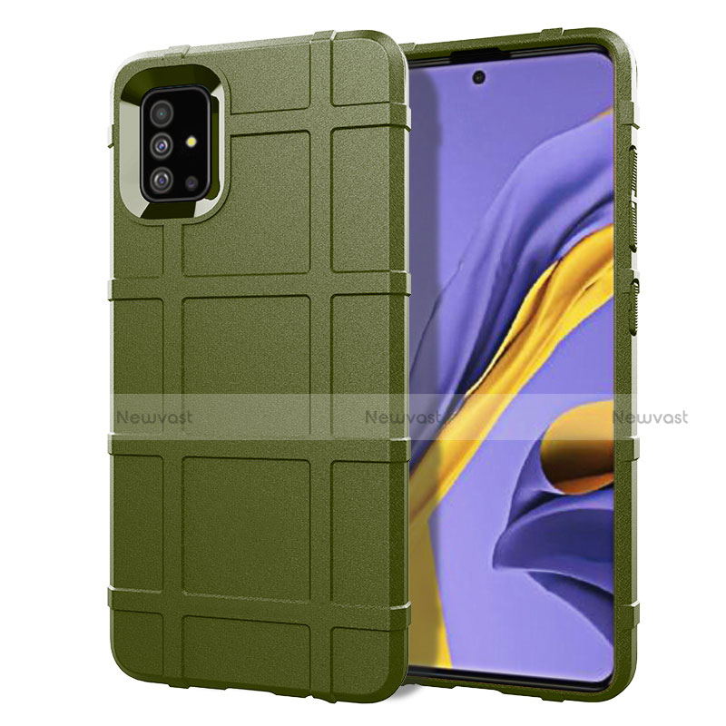 Ultra-thin Silicone Gel Soft Case 360 Degrees Cover for Samsung Galaxy A51 4G Army green