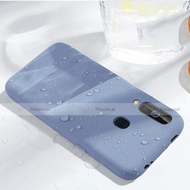 Ultra-thin Silicone Gel Soft Case 360 Degrees Cover for Samsung Galaxy A60 Sky Blue