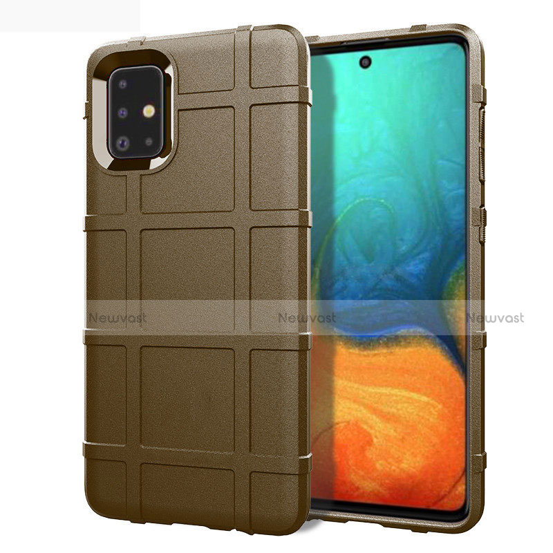 Ultra-thin Silicone Gel Soft Case 360 Degrees Cover for Samsung Galaxy A71 5G Brown