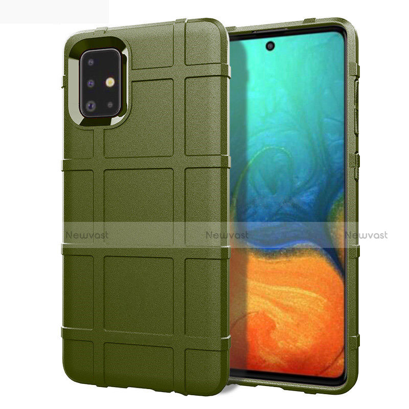 Ultra-thin Silicone Gel Soft Case 360 Degrees Cover for Samsung Galaxy A71 5G Green