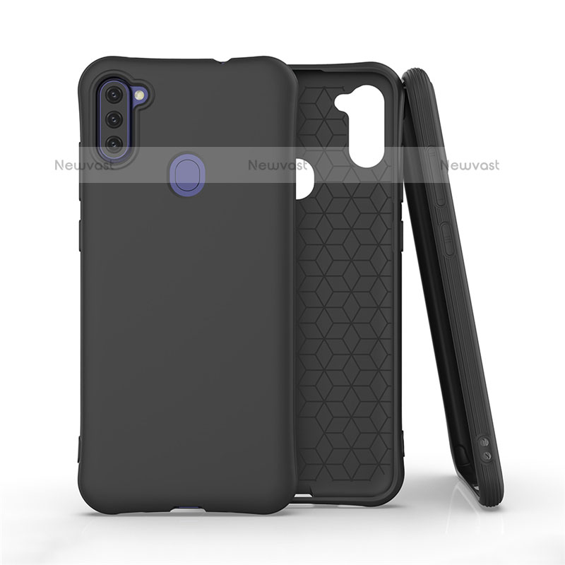 Ultra-thin Silicone Gel Soft Case 360 Degrees Cover for Samsung Galaxy M11 Black