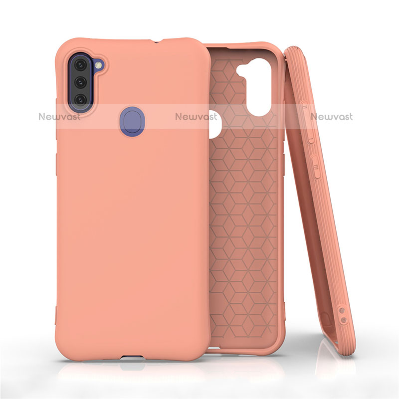 Ultra-thin Silicone Gel Soft Case 360 Degrees Cover for Samsung Galaxy M11 Orange