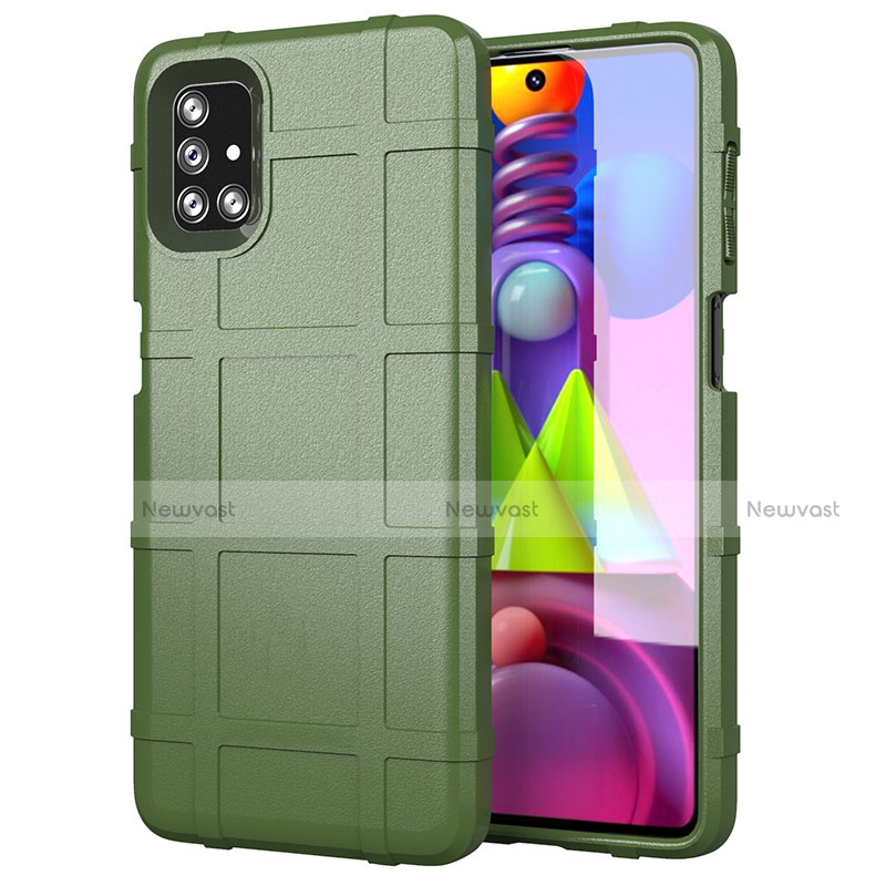 Ultra-thin Silicone Gel Soft Case 360 Degrees Cover for Samsung Galaxy M51 Army green