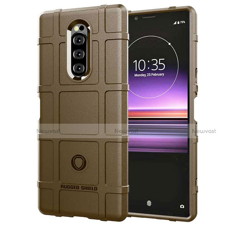 Ultra-thin Silicone Gel Soft Case 360 Degrees Cover for Sony Xperia 1 Brown