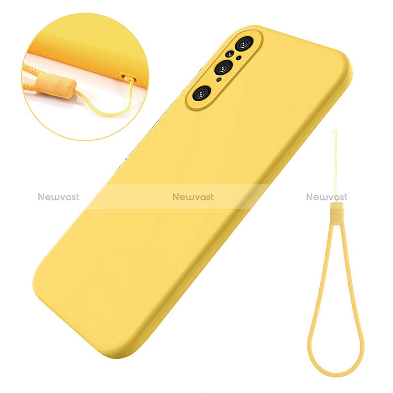 Ultra-thin Silicone Gel Soft Case 360 Degrees Cover for Sony Xperia 1 V Yellow