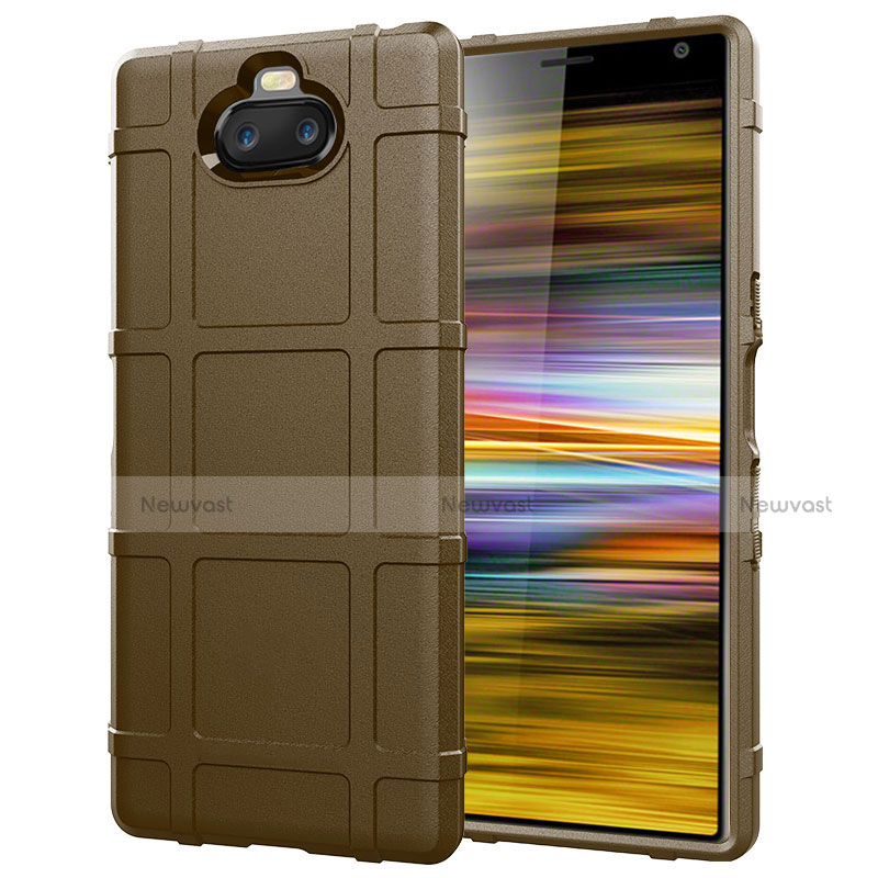 Ultra-thin Silicone Gel Soft Case 360 Degrees Cover for Sony Xperia 10 Plus Brown