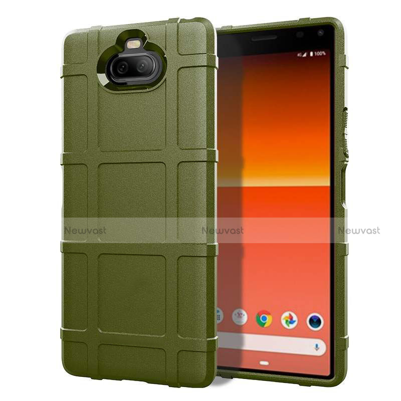 Ultra-thin Silicone Gel Soft Case 360 Degrees Cover for Sony Xperia 8 Lite Army green