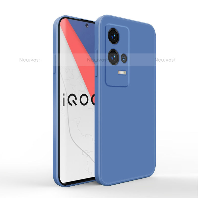Ultra-thin Silicone Gel Soft Case 360 Degrees Cover for Vivo iQOO 8 5G Blue