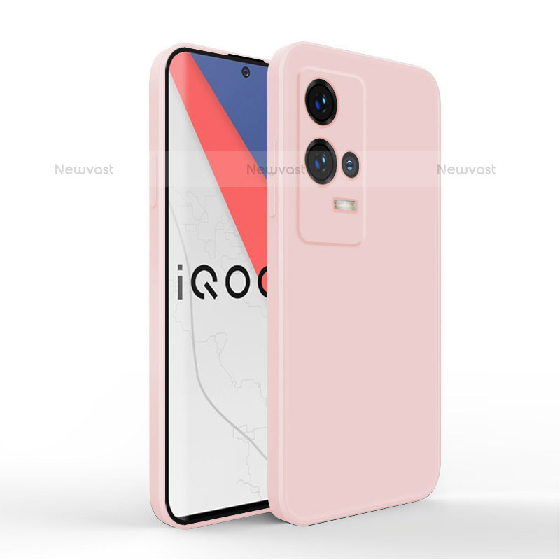 Ultra-thin Silicone Gel Soft Case 360 Degrees Cover for Vivo iQOO 8 5G Pink