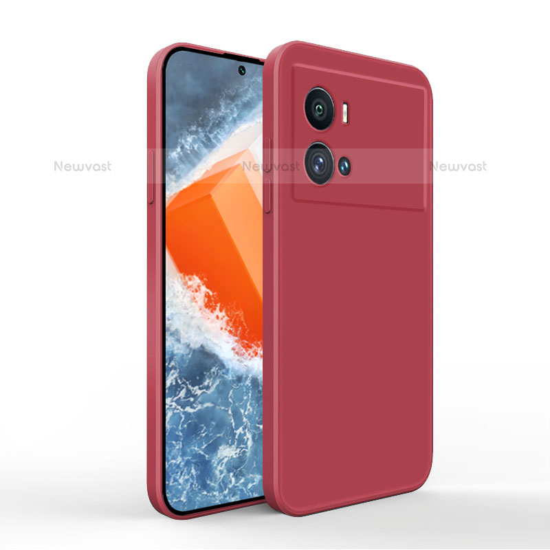 Ultra-thin Silicone Gel Soft Case 360 Degrees Cover for Vivo iQOO 9 5G Red