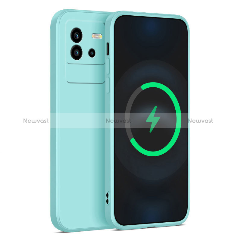 Ultra-thin Silicone Gel Soft Case 360 Degrees Cover for Vivo iQOO Neo6 SE 5G Cyan