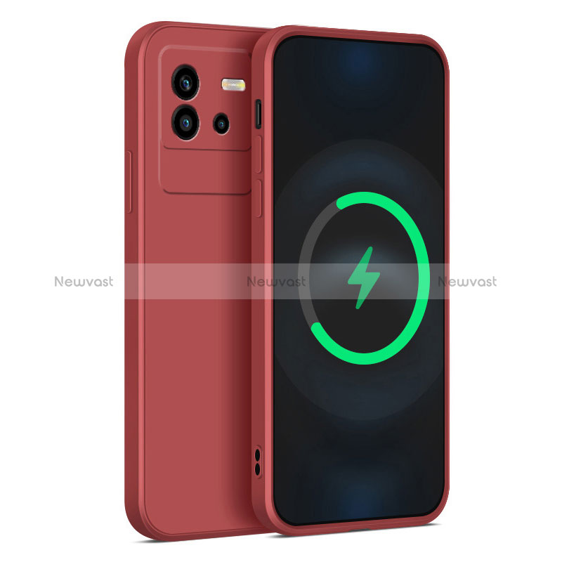 Ultra-thin Silicone Gel Soft Case 360 Degrees Cover for Vivo iQOO Neo6 SE 5G Red