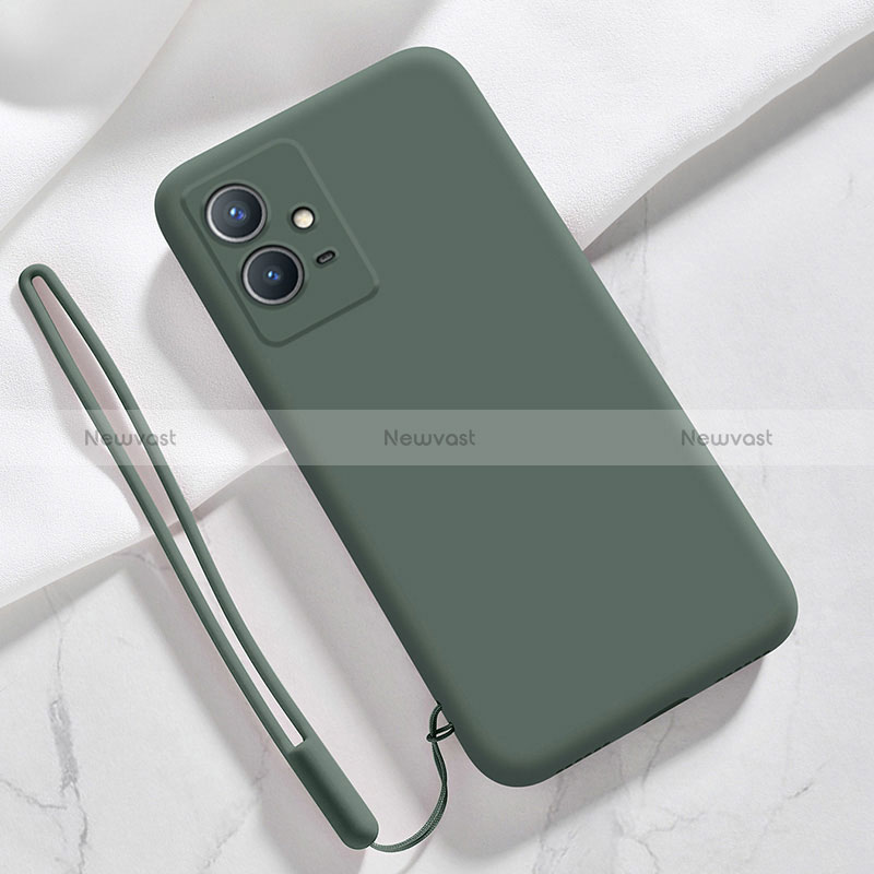 Ultra-thin Silicone Gel Soft Case 360 Degrees Cover for Vivo T1 5G India Midnight Green