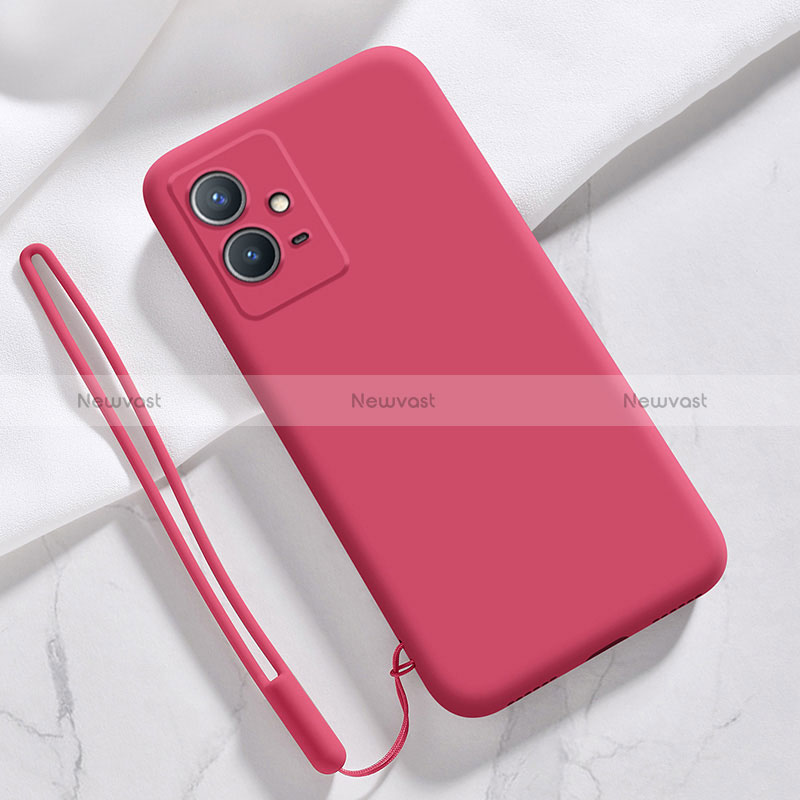 Ultra-thin Silicone Gel Soft Case 360 Degrees Cover for Vivo T1 5G India Red