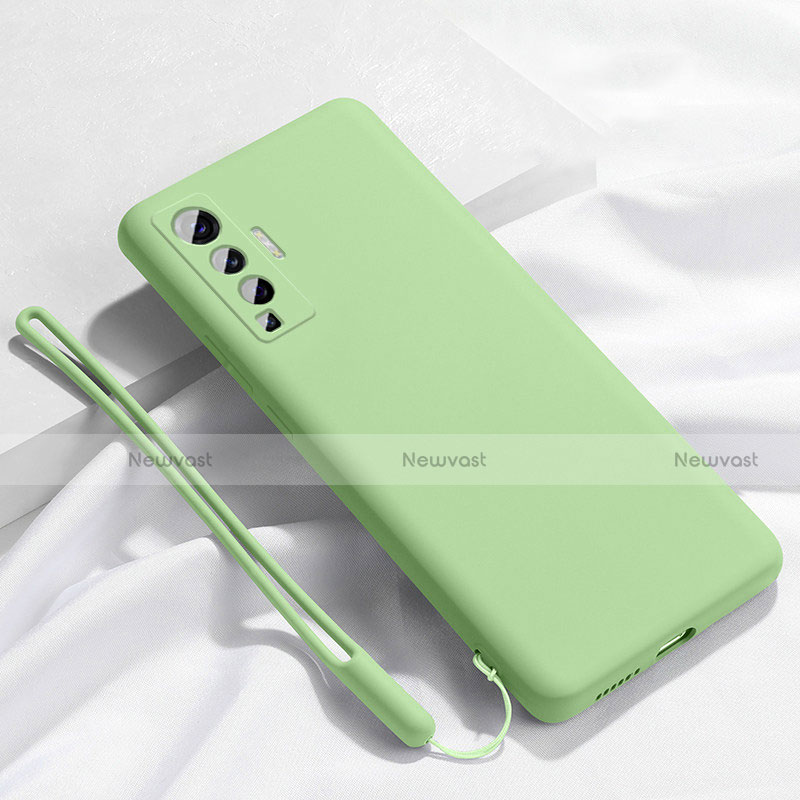 Ultra-thin Silicone Gel Soft Case 360 Degrees Cover for Vivo X50 5G Cyan