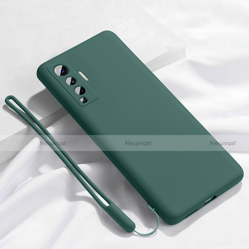 Ultra-thin Silicone Gel Soft Case 360 Degrees Cover for Vivo X50 5G Green