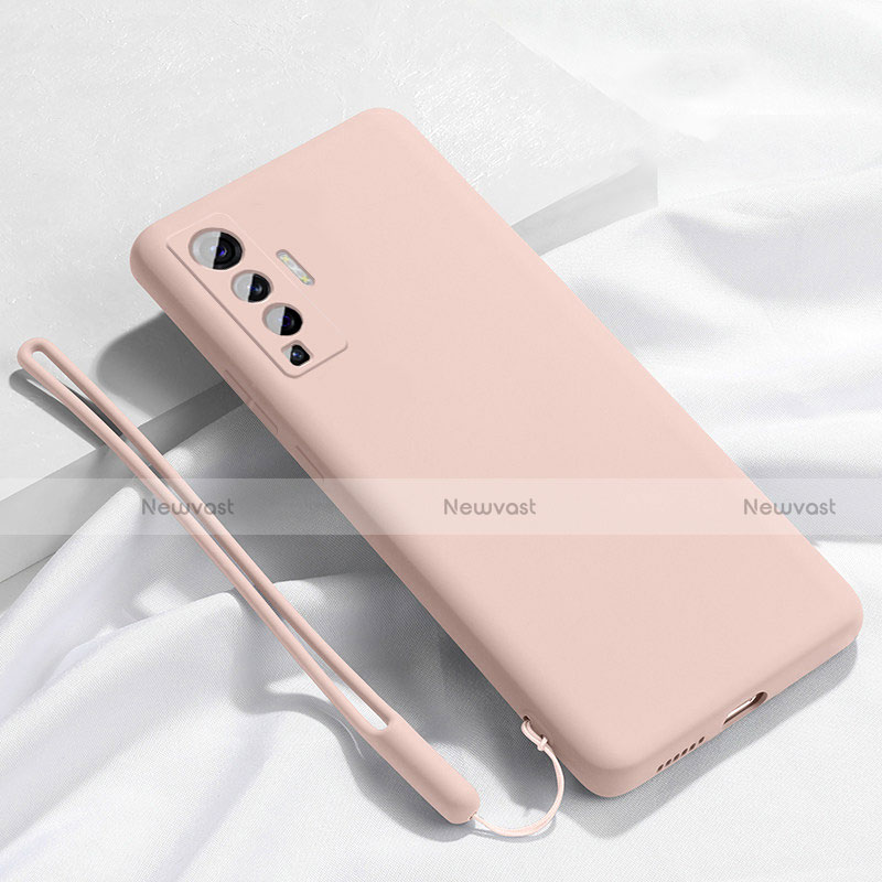 Ultra-thin Silicone Gel Soft Case 360 Degrees Cover for Vivo X50 5G Pink