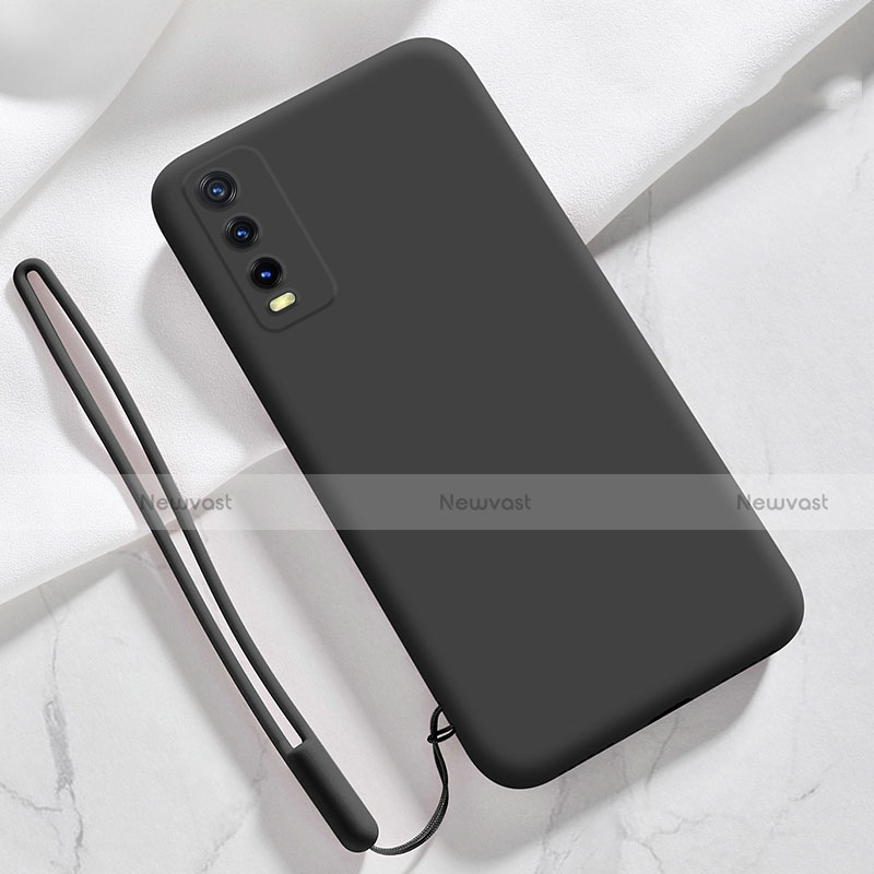 Ultra-thin Silicone Gel Soft Case 360 Degrees Cover for Vivo Y11s Black