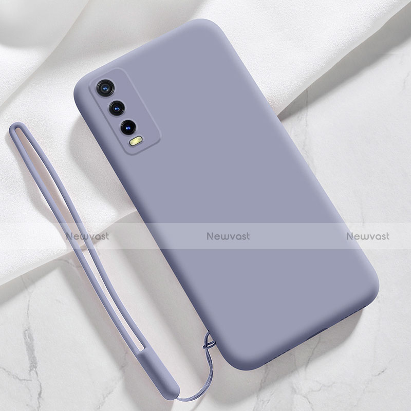 Ultra-thin Silicone Gel Soft Case 360 Degrees Cover for Vivo Y11s Lavender Gray