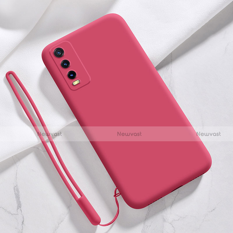 Ultra-thin Silicone Gel Soft Case 360 Degrees Cover for Vivo Y11s Red Wine