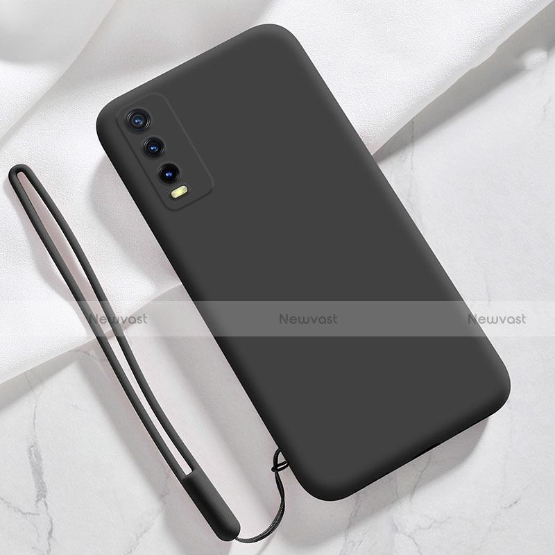 Ultra-thin Silicone Gel Soft Case 360 Degrees Cover for Vivo Y20s Black