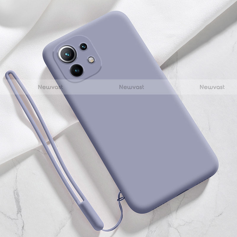 Ultra-thin Silicone Gel Soft Case 360 Degrees Cover for Xiaomi Mi 11 5G Lavender Gray
