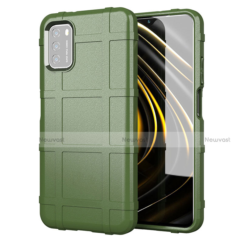Ultra-thin Silicone Gel Soft Case 360 Degrees Cover for Xiaomi Poco M3 Army green