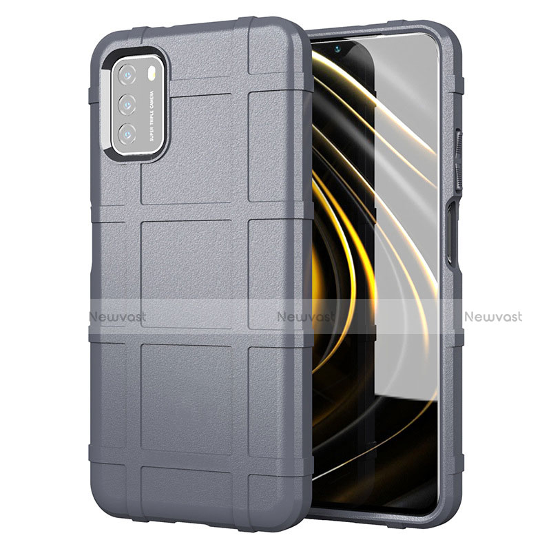 Ultra-thin Silicone Gel Soft Case 360 Degrees Cover for Xiaomi Poco M3 Gray