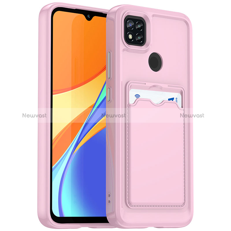 Ultra-thin Silicone Gel Soft Case 360 Degrees Cover HD1 for Xiaomi Redmi 9 India Rose Gold