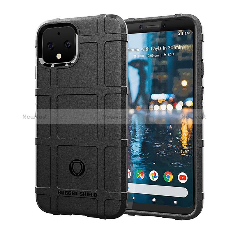 Ultra-thin Silicone Gel Soft Case 360 Degrees Cover J01S for Google Pixel 4 Black