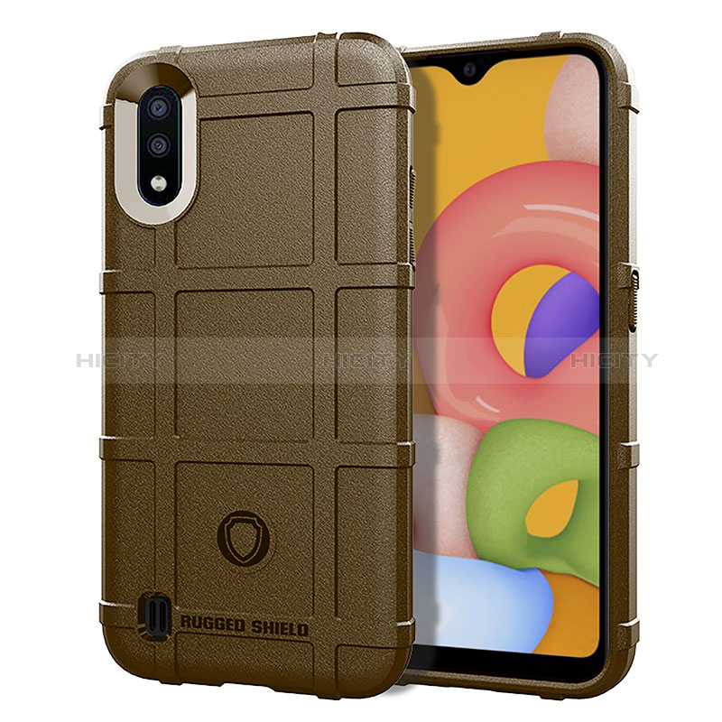 Ultra-thin Silicone Gel Soft Case 360 Degrees Cover J01S for Samsung Galaxy A01 SM-A015 Brown
