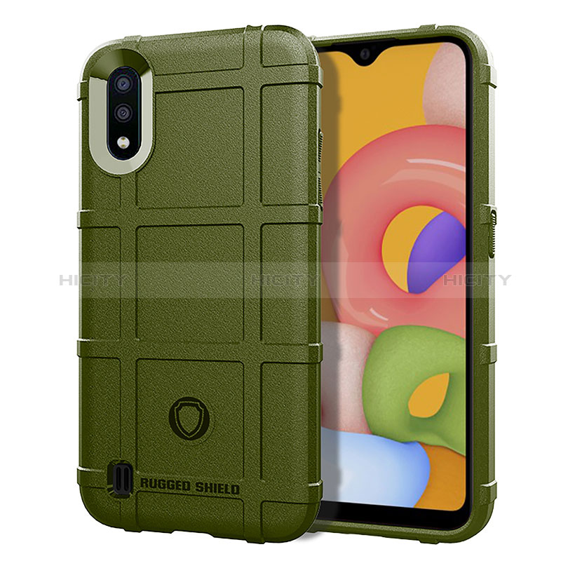 Ultra-thin Silicone Gel Soft Case 360 Degrees Cover J01S for Samsung Galaxy A01 SM-A015 Green