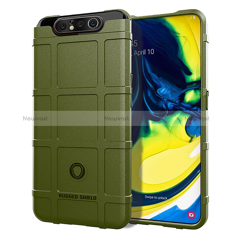 Ultra-thin Silicone Gel Soft Case 360 Degrees Cover J01S for Samsung Galaxy A80 Green