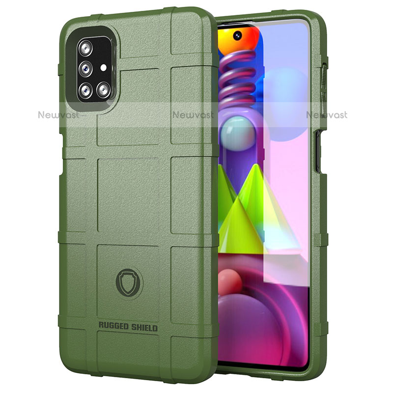 Ultra-thin Silicone Gel Soft Case 360 Degrees Cover J01S for Samsung Galaxy M51 Green