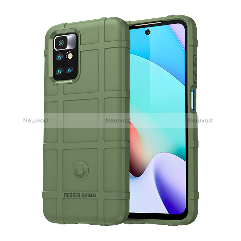 Ultra-thin Silicone Gel Soft Case 360 Degrees Cover J01S for Xiaomi Redmi 10 Prime (2022) Green