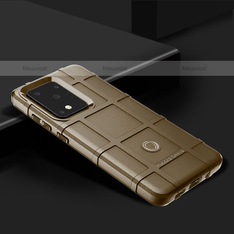 Ultra-thin Silicone Gel Soft Case 360 Degrees Cover J02S for Samsung Galaxy S20 Ultra 5G Brown