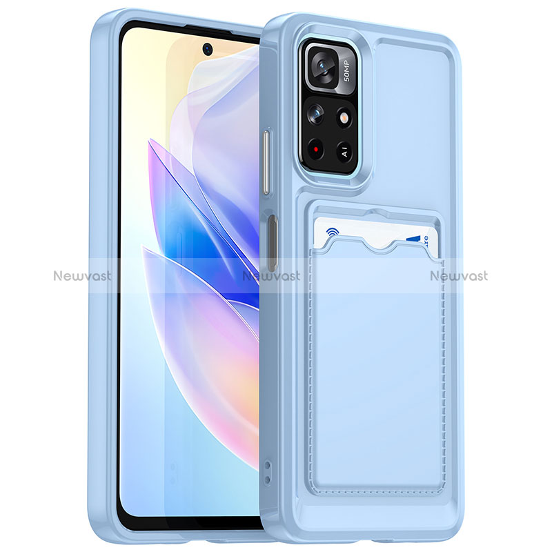 Ultra-thin Silicone Gel Soft Case 360 Degrees Cover J02S for Xiaomi Redmi Note 11S 5G Blue