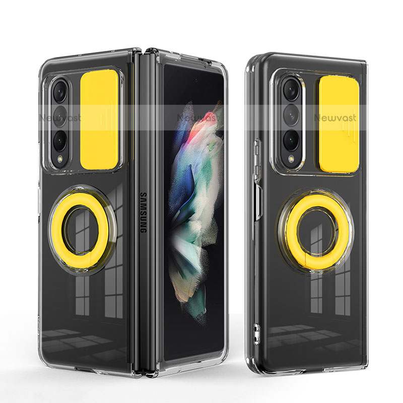 Ultra-thin Silicone Gel Soft Case 360 Degrees Cover MJ1 for Samsung Galaxy Z Fold3 5G Yellow