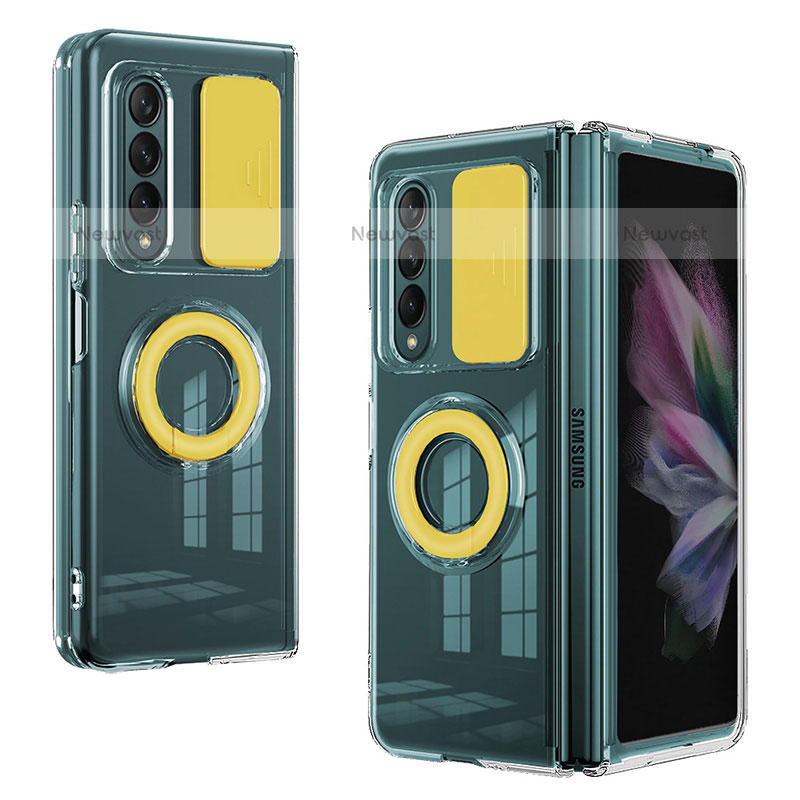 Ultra-thin Silicone Gel Soft Case 360 Degrees Cover MJ2 for Samsung Galaxy Z Fold3 5G Yellow