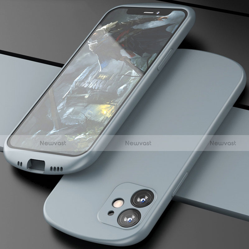 Ultra-thin Silicone Gel Soft Case 360 Degrees Cover N01 for Apple iPhone 12 Gray
