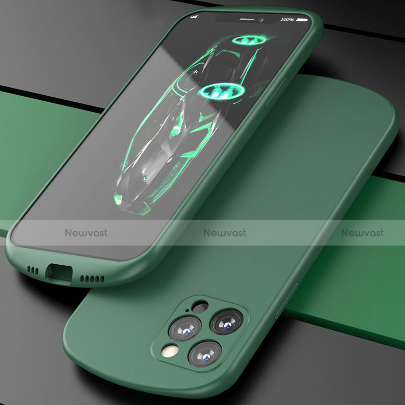 Ultra-thin Silicone Gel Soft Case 360 Degrees Cover N01 for Apple iPhone 12 Pro Green