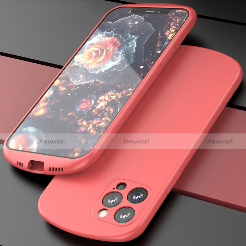 Ultra-thin Silicone Gel Soft Case 360 Degrees Cover N01 for Apple iPhone 12 Pro Red