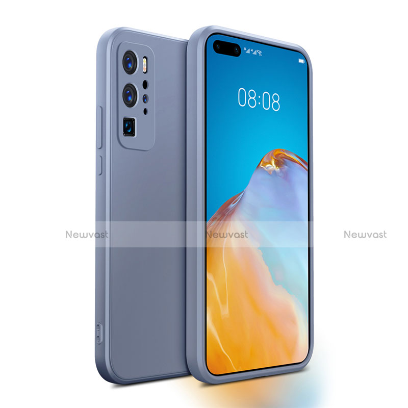 Ultra-thin Silicone Gel Soft Case 360 Degrees Cover N01 for Huawei P40 Pro Lavender Gray