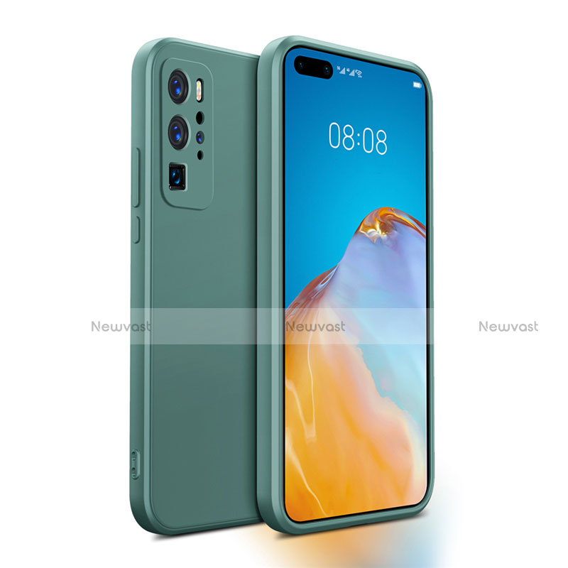 Ultra-thin Silicone Gel Soft Case 360 Degrees Cover N01 for Huawei P40 Pro Midnight Green