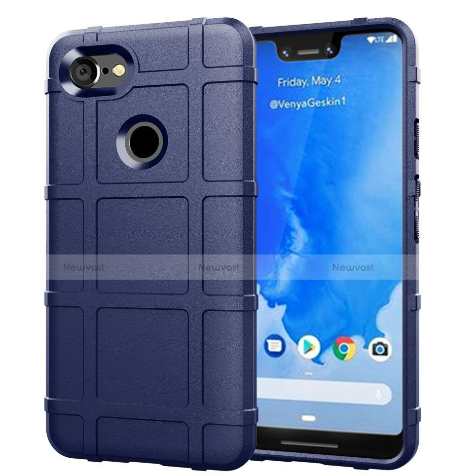 Ultra-thin Silicone Gel Soft Case 360 Degrees Cover S01 for Google Pixel 3 XL Blue