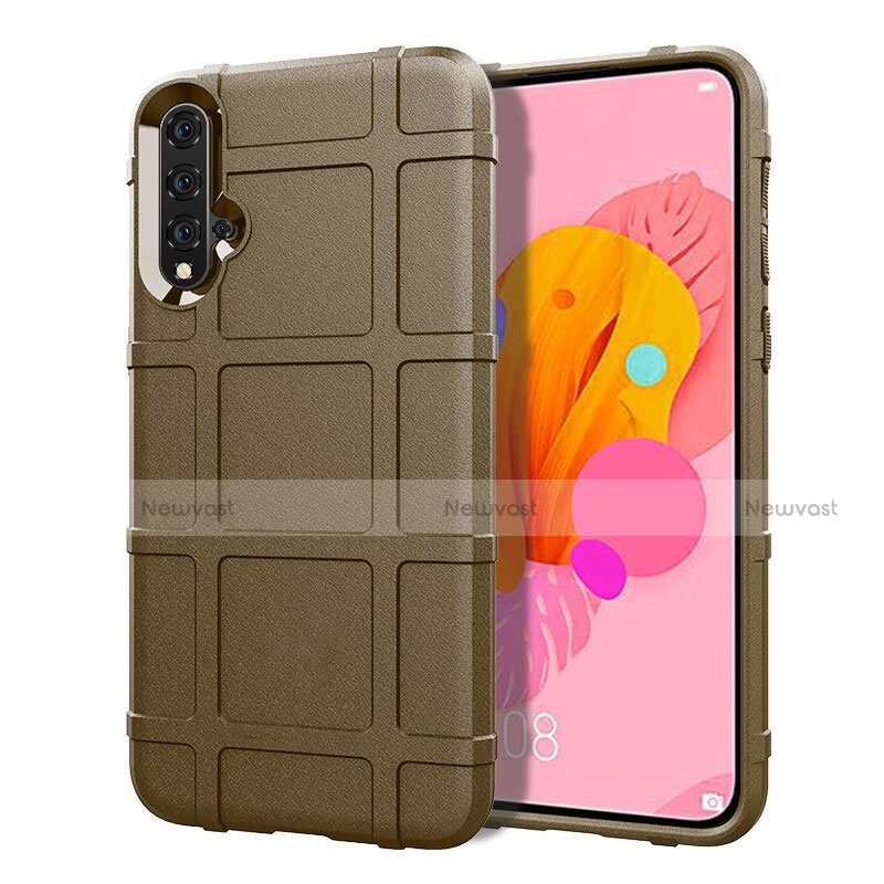 Ultra-thin Silicone Gel Soft Case 360 Degrees Cover S01 for Huawei Nova 5 Brown
