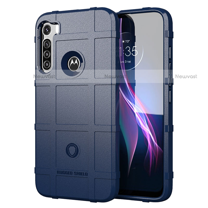 Ultra-thin Silicone Gel Soft Case 360 Degrees Cover S01 for Motorola Moto One Fusion Plus Blue