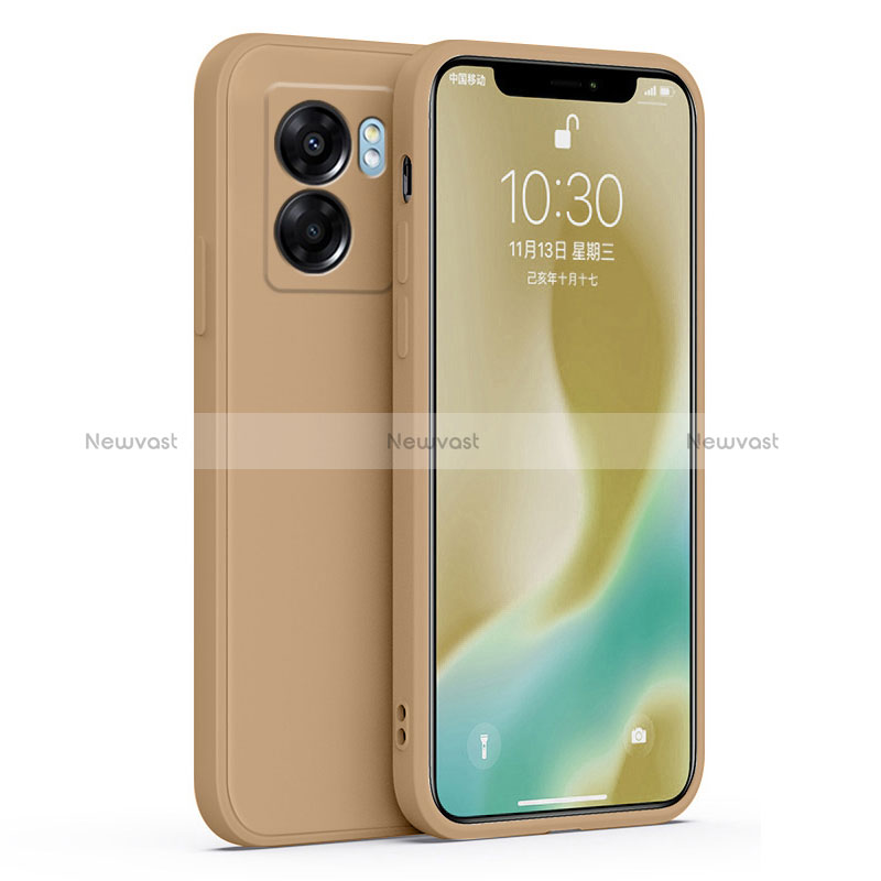 Ultra-thin Silicone Gel Soft Case 360 Degrees Cover S01 for Oppo A56S 5G Brown