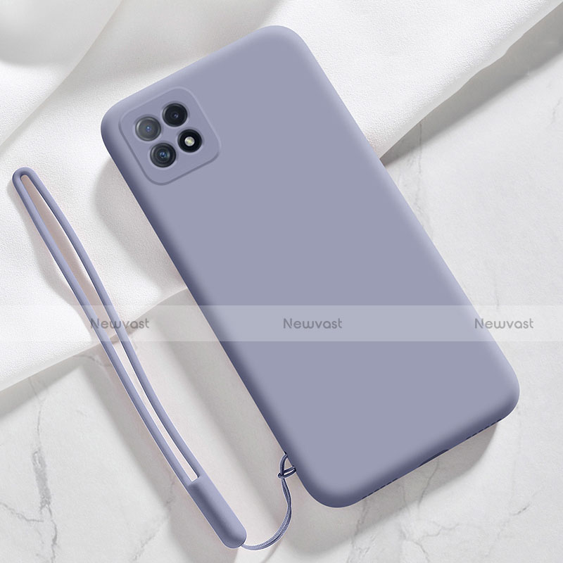 Ultra-thin Silicone Gel Soft Case 360 Degrees Cover S01 for Oppo Reno4 SE 5G Lavender Gray